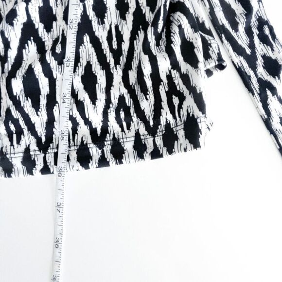 Banana Republic Womens Midi Dress V Neckline Tie Waist Black White Medium - Picture 6 of 8